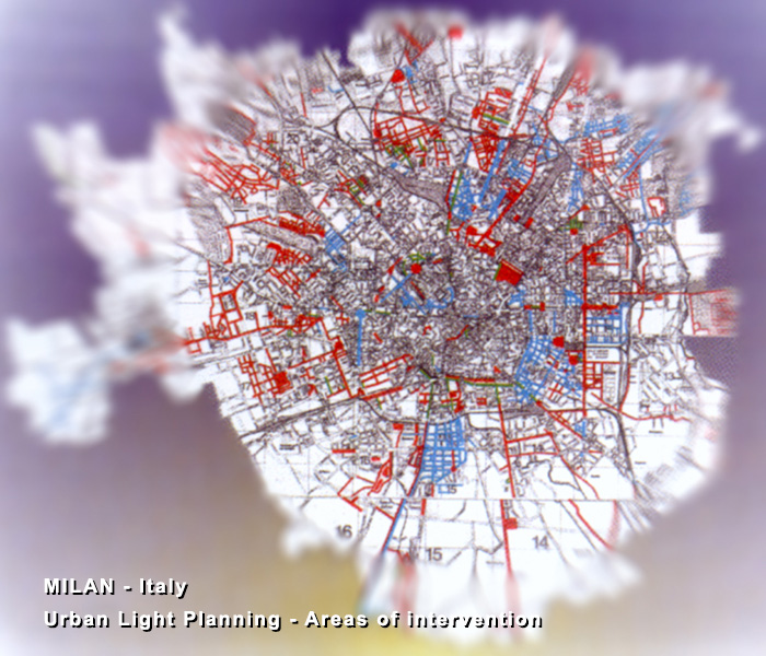 Urban Light Planning - Areas of intervention in Milan